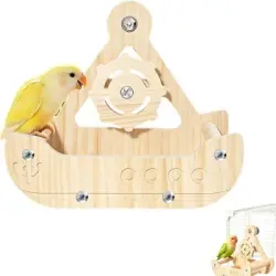 HausPets Percha de madera con forma de barco pirata para pájaros pequeños - 1 artículo