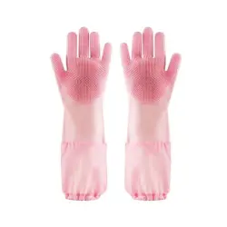 UAMLY Guantes de limpieza de silicona extendidos para gatos - rosa