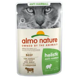 Comida húmeda para gatos adultos Almo Nature Anti Hairball ternera 70 gr