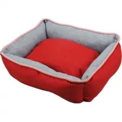 Cama Cuna Cuadrada Bicolor Reversible T4 70x60 Rojo/gris