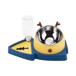 FurryFusion Dispensador automático de comida y agua con forma cuerno ciervo - Artículo 1