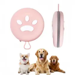 IntiMeg cuenco de viaje doble de silicona para perros - Rosa