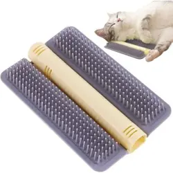Pawffee Rascador de esquina gris para gatos, peine masajeador hierba gatera - 1 pieza