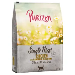Purizon Single Meat con pollo y flores de camomila pienso para gatos - 2,5 kg