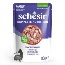 Schesir Complete Nutrition filete en gelatina 12 x 85 g - Atún y vacuno