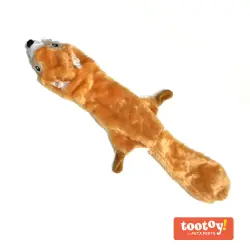 Tootoy! Comfort Skinny Squirrel Cuddler peluche con sonido crujiente para perros