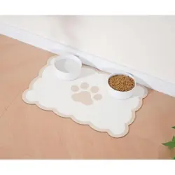 UAMLY Alfombrilla absorbente para comederos y bebederos de gatos - Beige