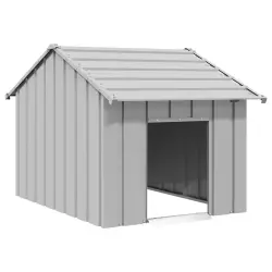 vidaXL Caseta para perros con techo acero galvanizado - 85 x 107 x 81 cm
