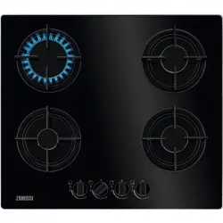 Zanussi ZGO65414BA Placa de Gas 4 Zonas 60cm Negra