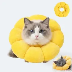 ZooVenture Collar protector para gatos con diseño de girasol - Circunferencia del cuello (S): 12 a 20 cm