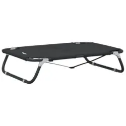 Cama Para Perros Plegable Tela Oxford Y Acero Gris Antracita Vidaxl