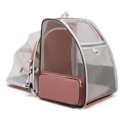 FurryFusion Mochila para mascotas expandible y plegable - rosa oscuro