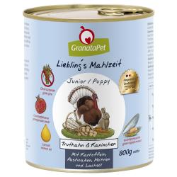 GranataPet Liebling's Mahlzeit  6 x 800 g - Junior con pavo y conejo