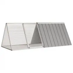 Jaula Para Conejos Acero Galvanizado Gris 201,5x80,5x71 Cm Vidaxl