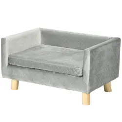 PawHut Sofá para Perro Gris oscuro - 64x45x36 cm