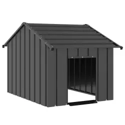 vidaXL Caseta para perros con techo acero galvanizado - 83 x 130 x 85 cm
