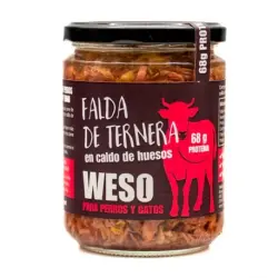 Weso Falda de Ternera en Caldo de Huesos para Perros y Gatos, 400 ml