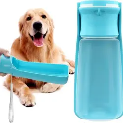 ZooVenture Dispensador de agua plegable perros - prueba fugas, portátil - Azul
