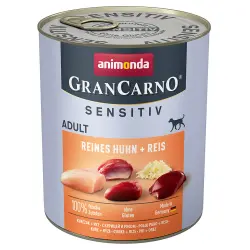 Animonda GranCarno Adult Sensitive 6 x 800 g - Puro pollo y arroz