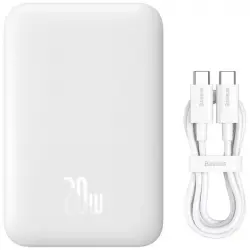 Baseus Mini Air PowerBank Inalámbrico MagSafe 20W USB-C 6000mAh Blanco