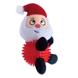 Bubimex Pelota dental de navidadde peluche don forma de Papa Noel para perros - 20 cm