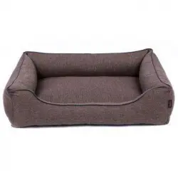 Cama Para Perro Sofá Mallorca Comfort Color Marrón Con Ribete Negro 65x50 Cm