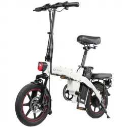 Dyu A5 Bicicleta Eléctrica 14" 350W Batería 48v7.5Ah 40km con Frenos de Disco Blanco