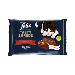 Felix Tasty Shreds Festín de Sabores Filetes en Salsa sobre para gatos – Pack