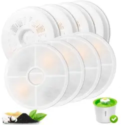 HausPets Juego de 8 filtros para fuente de agua gatos, 3 l, carbón + resina - 8 piezas