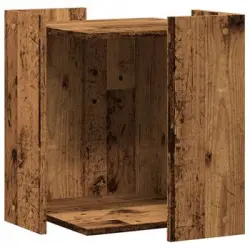 Mueble Arenero De Gatos Madera Ingeniería Envejecida 42x42x51cm Vidaxl