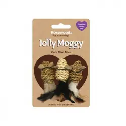 Para Gato Jolly Moggy 3 Mini Ratones Sisal Catnip