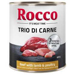 Rocco Classic Trio di Carne 800 g - Vacuno con cordero y ave - 6 x 800 g