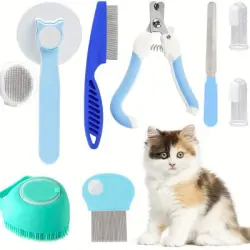 UAMLY Juego de cepillos para el aseo de gatos - 8 piezas