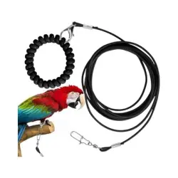 ZooVenture Correa de vuelo para pájaros y loros - negro