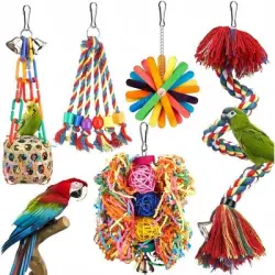 ZooVenture  de cuerda con percha y campanilla de colores pájaros - TIENE