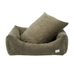 CAFIDE Cama SNOZY pana verde para perro - 75x60x20 cm