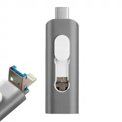 Cool 3 en 1 128GB Lightning / Tipo-C / Micro-USB Gris
