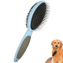 FurryFusion Cepillo de aseo para perros de doble cara - Azul