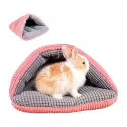 IntiMeg Caseta de algodón para mascotas pequeñas de invierno - Rosa