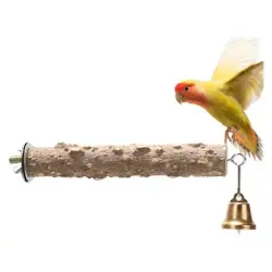 IntiMeg Percha de madera para jaula de pájaros - Una pieza