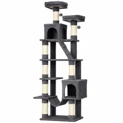 PawHut Árbol para gato Gris Oscuro - 60x48x204 cm