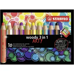 STABILO Woody Arty 10 Lápices Multitalento y Sacapuntas