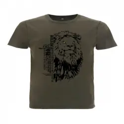 Camiseta para hombre Animal Totem león color verde