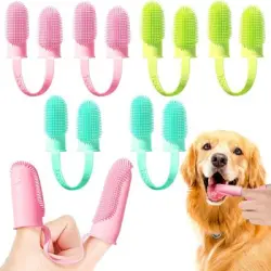 FurryFusion Cepillo de dedos para perros y gatos, paquete de 3 - Rosa