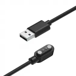 Ksix Compass Cargador Para Smartwatch con Pines de Carga Magnéticos USB-A Negro