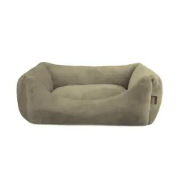 Leeby Cuna Desenfundable de Terciopelo Verde para perros