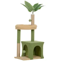 PawHut Árbol para Gato Verde - 44x30x98 cm