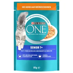 Purina ONE Senior 7+ - 26 x 85 g - Con pollo y judías verdes