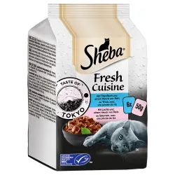 Sheba 6 x 50 g comida húmeda para gatos: ¡15 % de descuento! - Fresh Cuisine Taste of Tokyo (CSM): atún y salmón