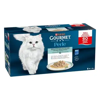 Gourmet Perle 60 x 85 g - Pack mixto - Delicados trozos del mar en salsa (4 variedades) - Gourmet - Comparador de precios